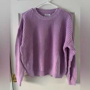 Women's Sonoma Goods For Life Cozy Crew Neck Pullover Sweater Lavender Medium